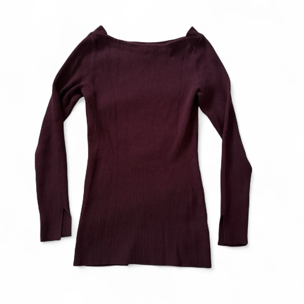Cato Deep Burgundy Ribbed Boatneck Sweater - Picture 1 of 6